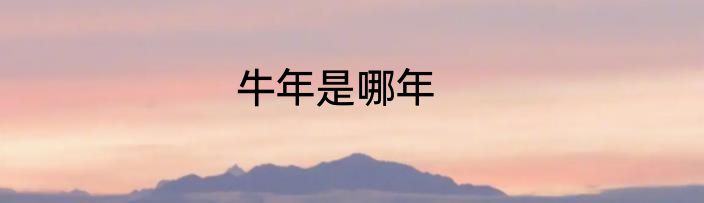牛年是哪年