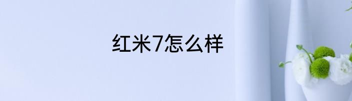 红米7怎么样