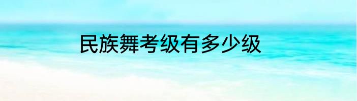 民族舞考级有多少级