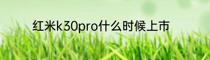 红米k30pro什么时候上市