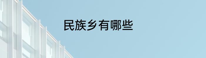 民族乡有哪些