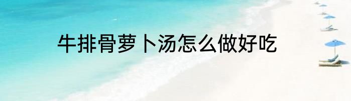 牛排骨萝卜汤怎么做好吃
