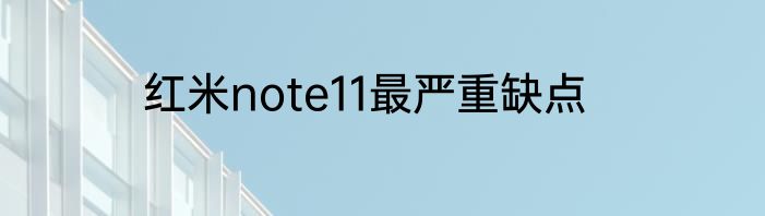 红米note11最严重缺点