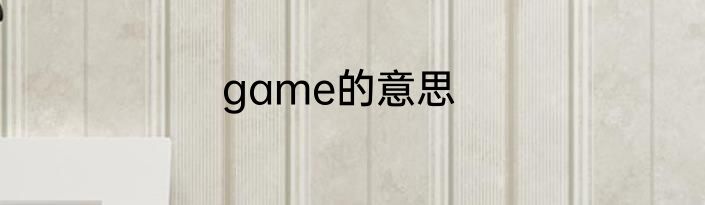 game的意思