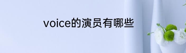 voice的演员有哪些