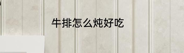 牛排怎么炖好吃