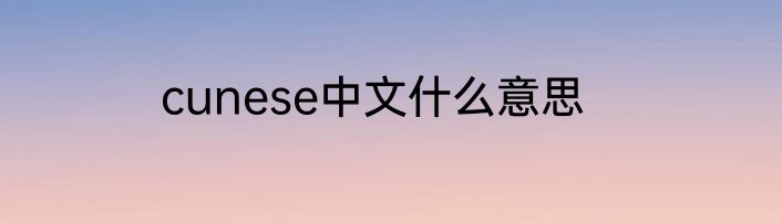 cunese中文什么意思