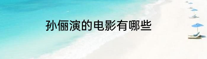 孙俪演的电影有哪些