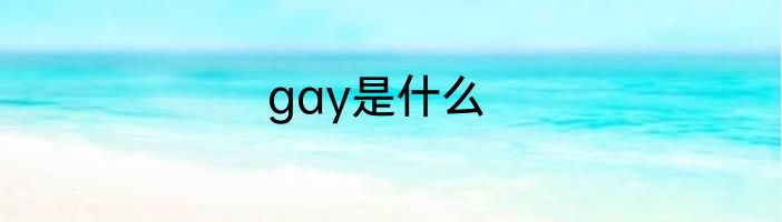 gay是什么