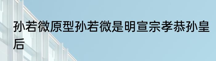 孙若微原型孙若微是明宣宗孝恭孙皇后