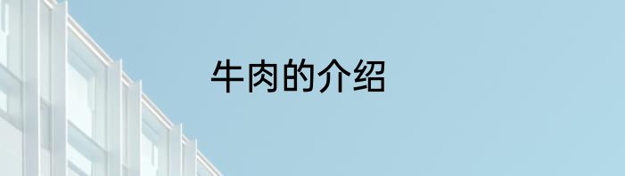 牛肉的介绍