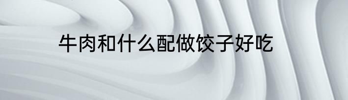 牛肉和什么配做饺子好吃