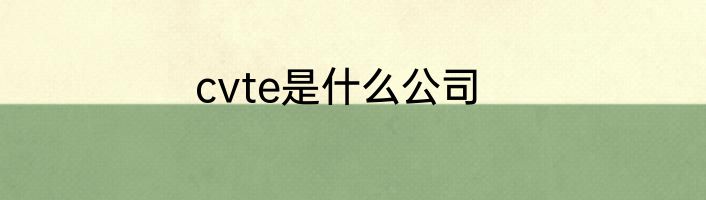 cvte是什么公司