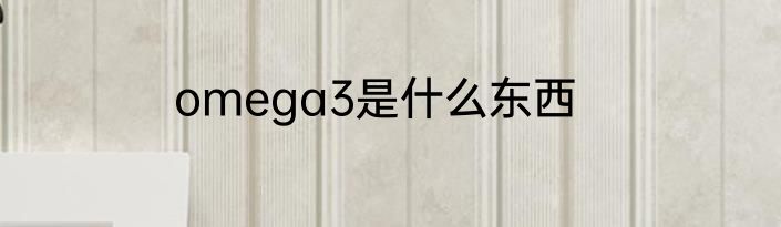 omega3是什么东西