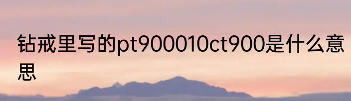 钻戒里写的pt900010ct900是什么意思
