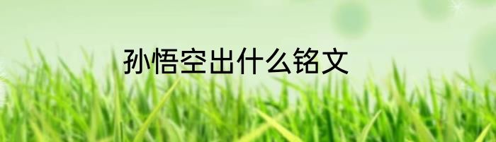 孙悟空出什么铭文