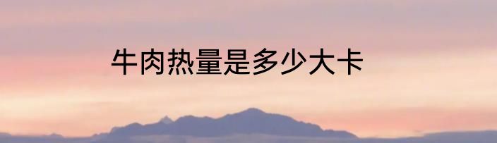 牛肉热量是多少大卡