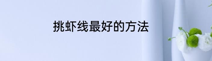 挑虾线最好的方法