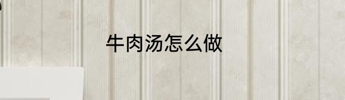 牛肉汤怎么做