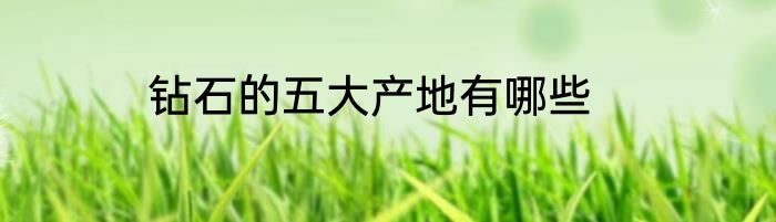 钻石的五大产地有哪些