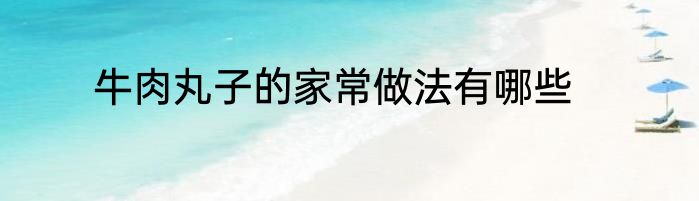 牛肉丸子的家常做法有哪些