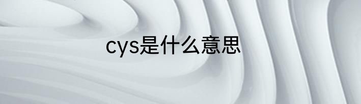 cys是什么意思