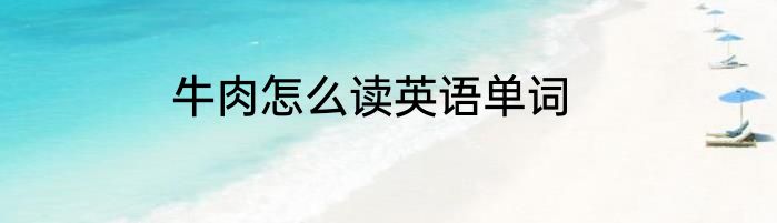 牛肉怎么读英语单词
