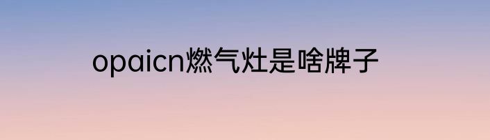 opaicn燃气灶是啥牌子
