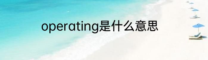 operating是什么意思