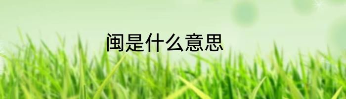闽是什么意思
