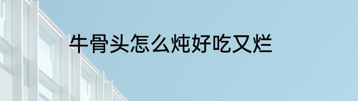 牛骨头怎么炖好吃又烂