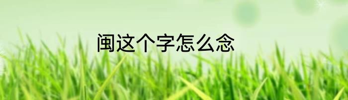 闽这个字怎么念