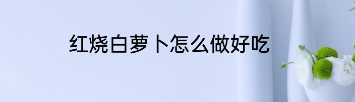 红烧白萝卜怎么做好吃