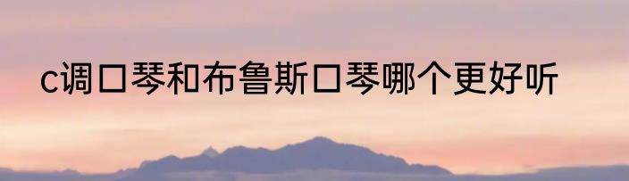 c调口琴和布鲁斯口琴哪个更好听