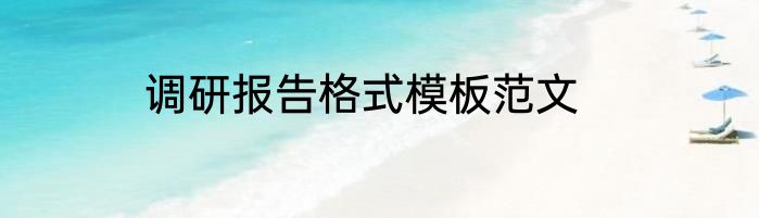 调研报告格式模板范文