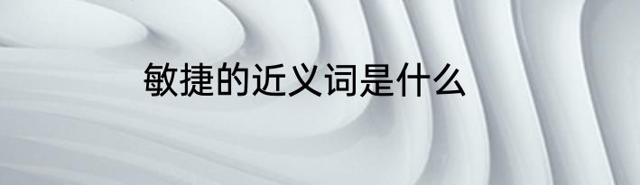 敏捷的近义词是什么
