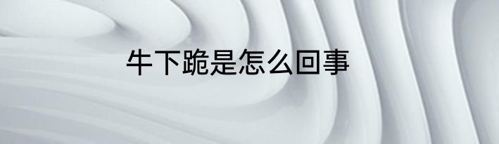牛下跪是怎么回事
