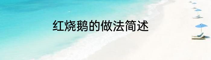 红烧鹅的做法简述