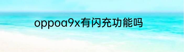 oppoa9x有闪充功能吗