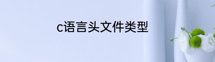 c语言头文件类型