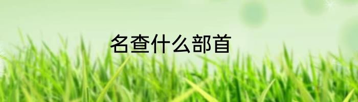名查什么部首