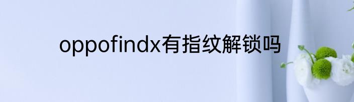 oppofindx有指纹解锁吗