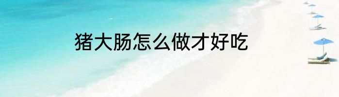 猪大肠怎么做才好吃