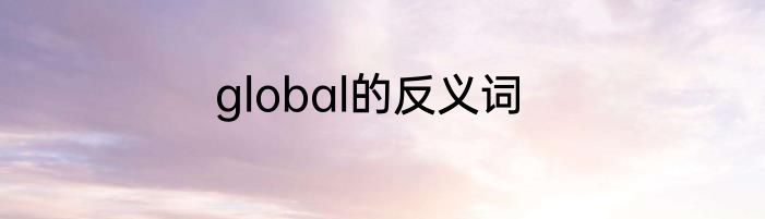 global的反义词