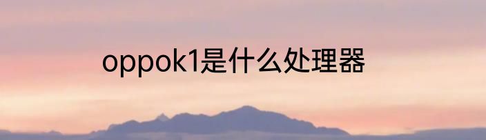 oppok1是什么处理器