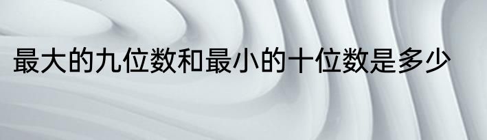 最大的九位数和最小的十位数是多少