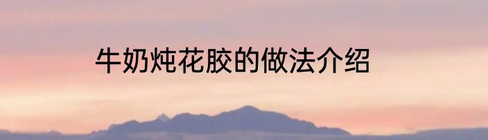 牛奶炖花胶的做法介绍