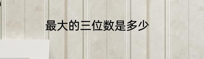 最大的三位数是多少