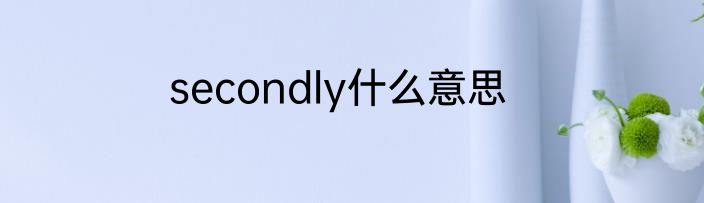 secondly什么意思