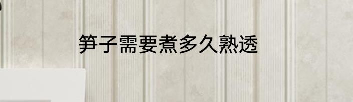 笋子需要煮多久熟透